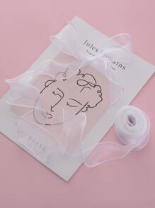 1入組禮品圍裹緞帶 - 白色 - 查看 2