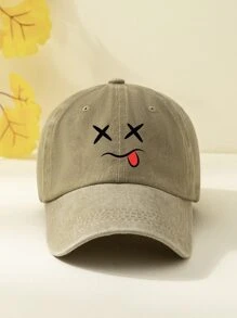 男士卡通圖案棒球帽 - 卡其色 - 查看 2