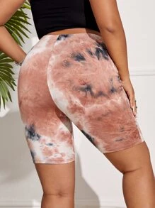 SHEIN EZwear 大碼紮染騎行褲