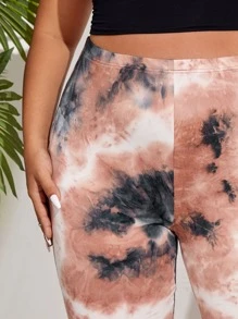 SHEIN EZwear 大碼紮染騎行褲