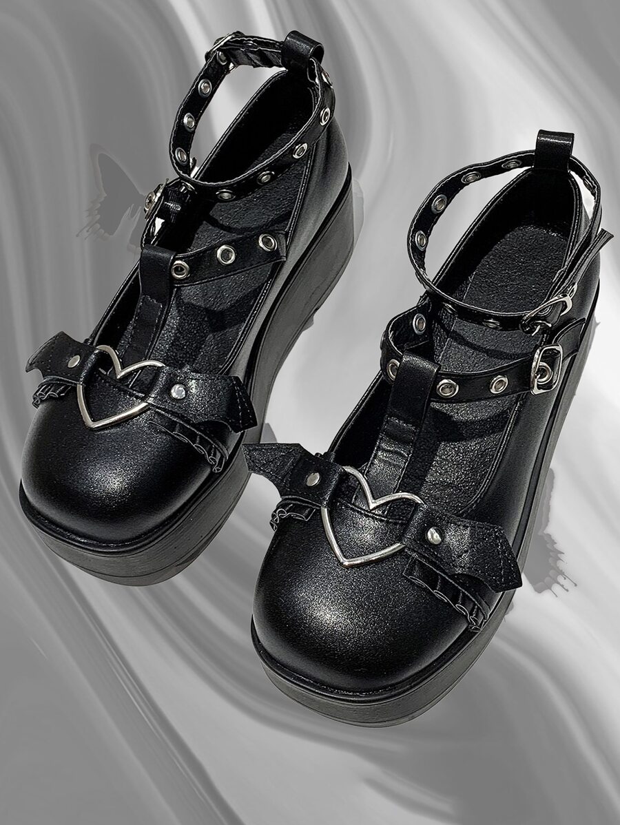 扣飾和金屬裝飾瑪麗珍鞋 - 黑色 - 查看 1