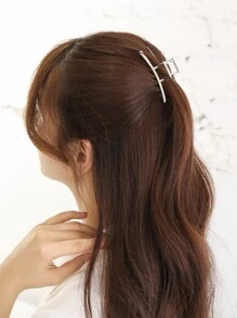 DAZY Minimalist Hair Claw Casual - Silver - View 4