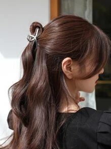 DAZY 纯色发夹，适合女孩日常发型休闲爪夹发夹发夹发钳发夹发夹 - 銀色 - 查看 7