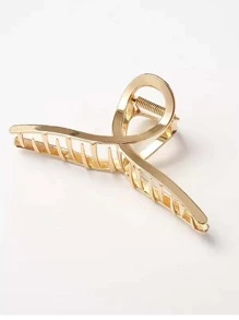 Cross Design Hair Claw - Gold - View 2