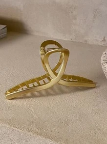 Cross Design Hair Claw - Gold - View 3
