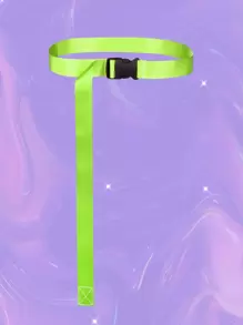 Release Buckle Tape Belt - Lime Green - View 1