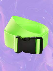Release Buckle Tape Belt - Lime Green - View 2