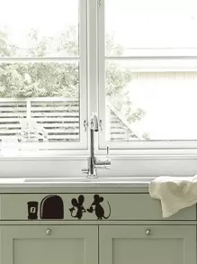 1 Piece, Mouse Hole Decorative Wall Art Sticker,Stickers,Wall Decal, Vinyl Decal For Home Decorations,Spring Decoration Items Refresh Your Home,Rama Decoration Stickers - Black - View 3