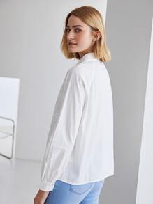 MOTF PREMIUM GUIPURE LACE SHIRT - White - View 8