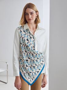 MOTF PREMIUM Camisa pañuelo en contraste - Multicolor - Ver 1