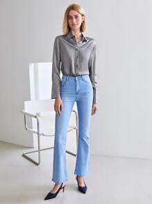 MOTF PREMIUM 100% SILK STRAIGHT FIT SHIRT - Grey - View 8