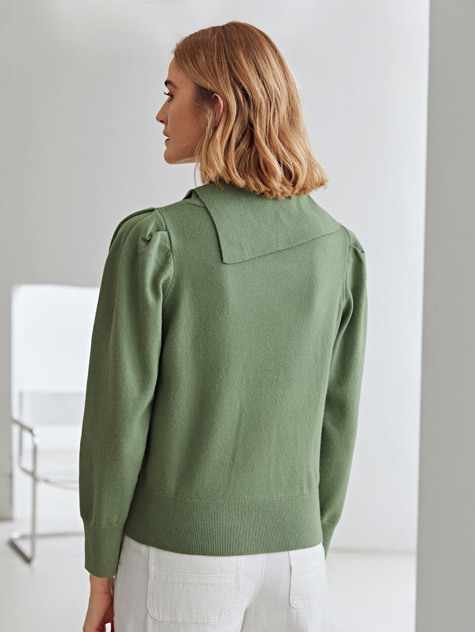 MOTF WOOL MIX PUFF SLEEVE SWEATER