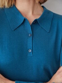 MOTF PREMIUM WOOL MIX SLIM JUMPER - Blue - View 8