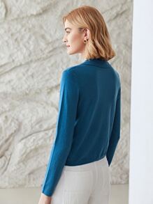 MOTF PREMIUM WOOL MIX SLIM JUMPER - Blue - View 9