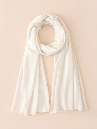 1pc Ladies' Hijab Solid Color Abaya Accessories Chiffon Scarf Suitable For Daily Wear