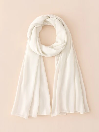 1pc Ladies' Hijab Solid Color Abaya Accessories Chiffon Scarf Suitable For Daily Wear
