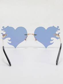 Gafas de moda fuego & con diseño de corazón de lentes tintadas - Verde - Ver 2