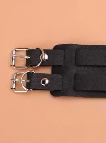 Guantes sin dedo con diseño de hebilla - Verde - Ver 3