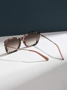 复古猫眼镜框时尚女士眼镜，经典塑料户外旅行海滩休闲装饰日常佩戴，男士夏季墨镜 - 棕色 - 查看 4