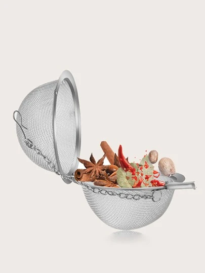 1 st kryddsilboll i rostfritt stål, kryddboll i rostfritt stål, hushålls teboll