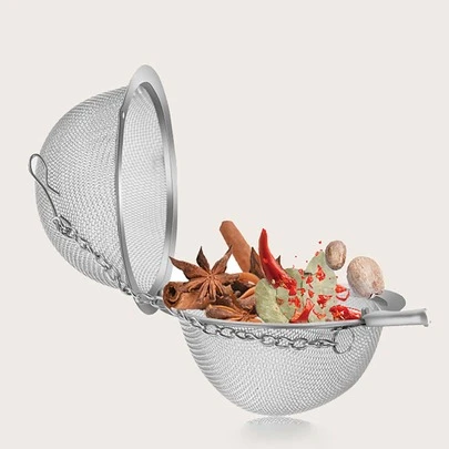 1 Dụng Cụ Lọc Gia Vị Bằng Thép Không Gỉ Bóng, Gia Vị Bằng Thép Không Gỉ Bóng Hộ Gia Đình Trà Bóng