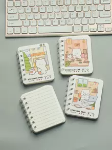 MOKA 1pc Cartoon Graphic Random Spiral Notebook - Multicolor - View 1