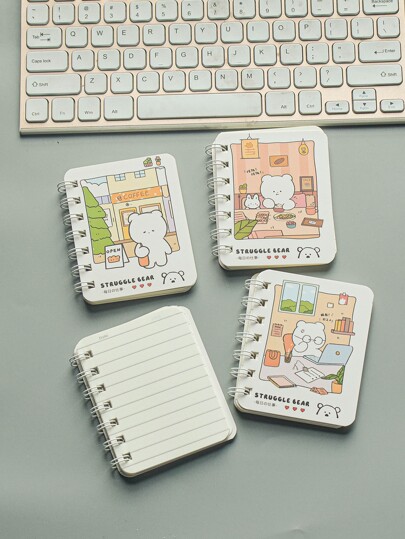 MOKA 1pc Cartoon Graphic Random Spiral Notebook