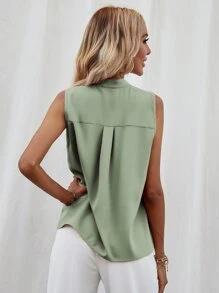 Chiquease Camisa sin manga unicolor - verde menta - Ver 2