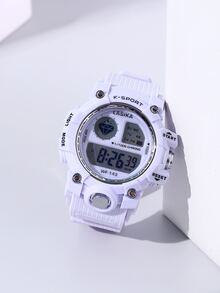 Sports Water Resistant Round Electronic Watch - Purple - View 2