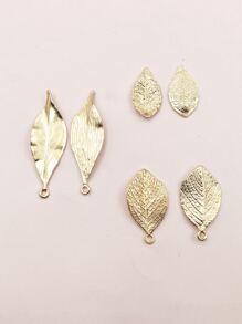 12 件合金 DIY 葉子吊墜 - 金黃色 - 查看 2