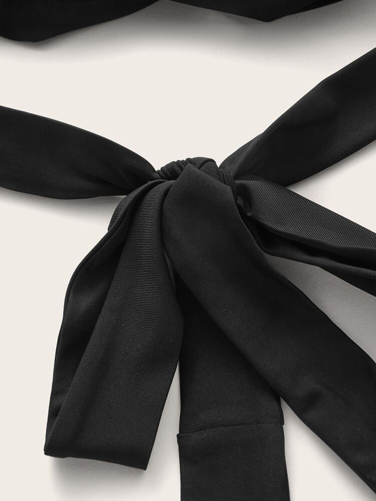 Crisscross Tie Backless Halter Top, School