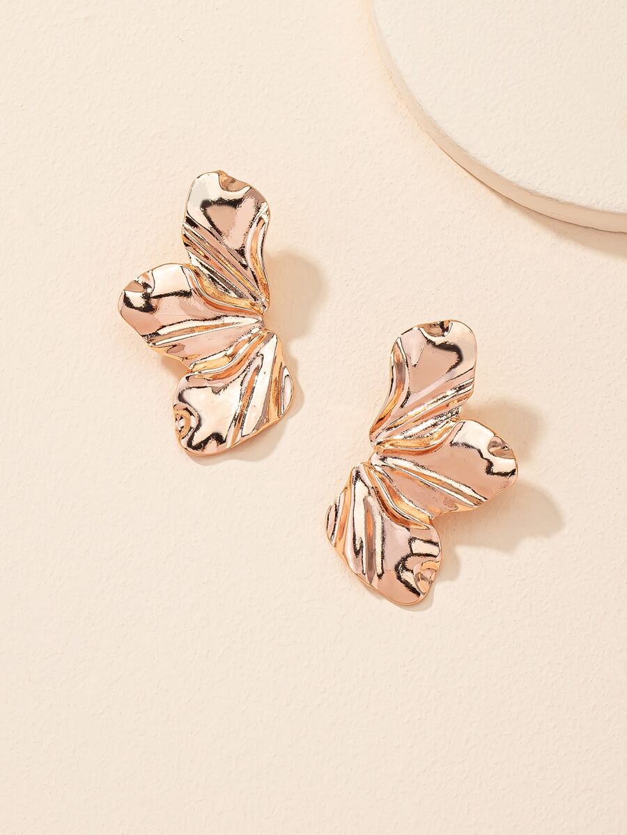 Bông tai Stud hình hoa - Hoa hồng vàng - Xem 1