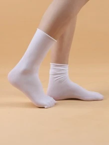 Solid Crew Socks - White - View 3