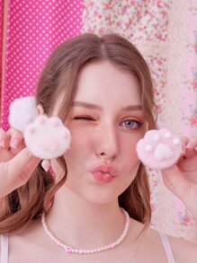 ROMWE Kawaii 2pcs Paw Decor Hair Clip - Multicolor - View 1