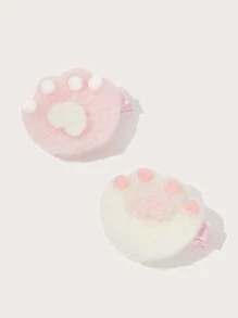 ROMWE Kawaii 2pcs Paw Decor Hair Clip - Multicolor - View 3