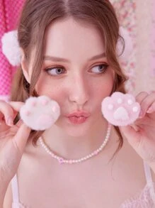 ROMWE Kawaii 2pcs Paw Decor Hair Clip - Multicolor - View 5