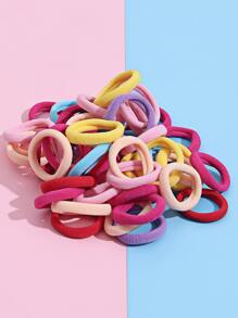 Niñas 50 piezas Goma de pelo unicolor