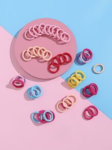 Niñas 50 piezas Goma de pelo unicolor