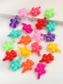 20pcs Random Color Toddler Girls Flower Decor Hair Clip - Multicolor - View 1