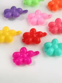 20pcs Random Color Toddler Girls Flower Decor Hair Clip - Multicolor - View 2