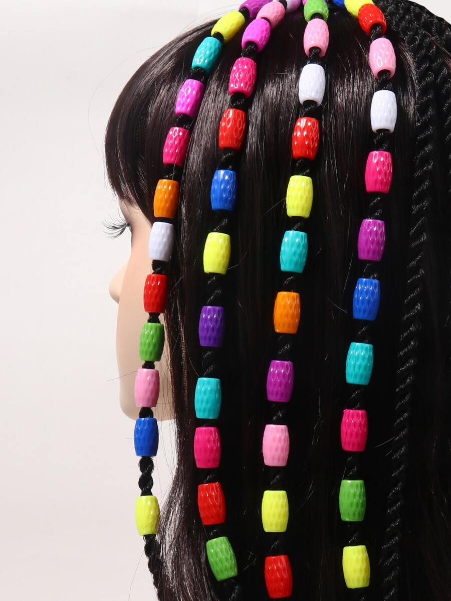 50pcs Toddler Girls Colorful Hair Ring - Multicolor - View 1