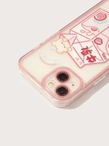 ROMWE Anime Cartoon Bear Pattern Phone Case - Pink - View 2