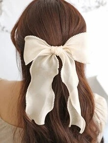 DAZY Bow Decor Hair Clip - White - View 3