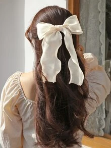 DAZY Bow Decor Hair Clip - White - View 6