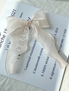 DAZY Bow Decor Hair Clip - White - View 8