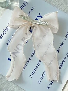 DAZY Bow Decor Hair Clip - White - View 9
