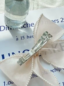 DAZY Bow Decor Hair Clip - White - View 10