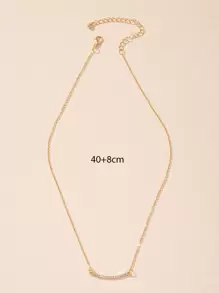 水鑽裝飾幾何吊墜項鍊 - 金黃色 - 查看 3