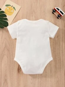 Baby Moon & Slogan Graphic Sleep Bodysuit - White - View 2