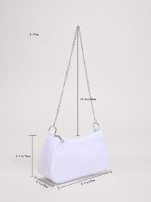Fashionable Solid Color Multi-Purpose Casual Crossbody Bag For Women - White - View 7